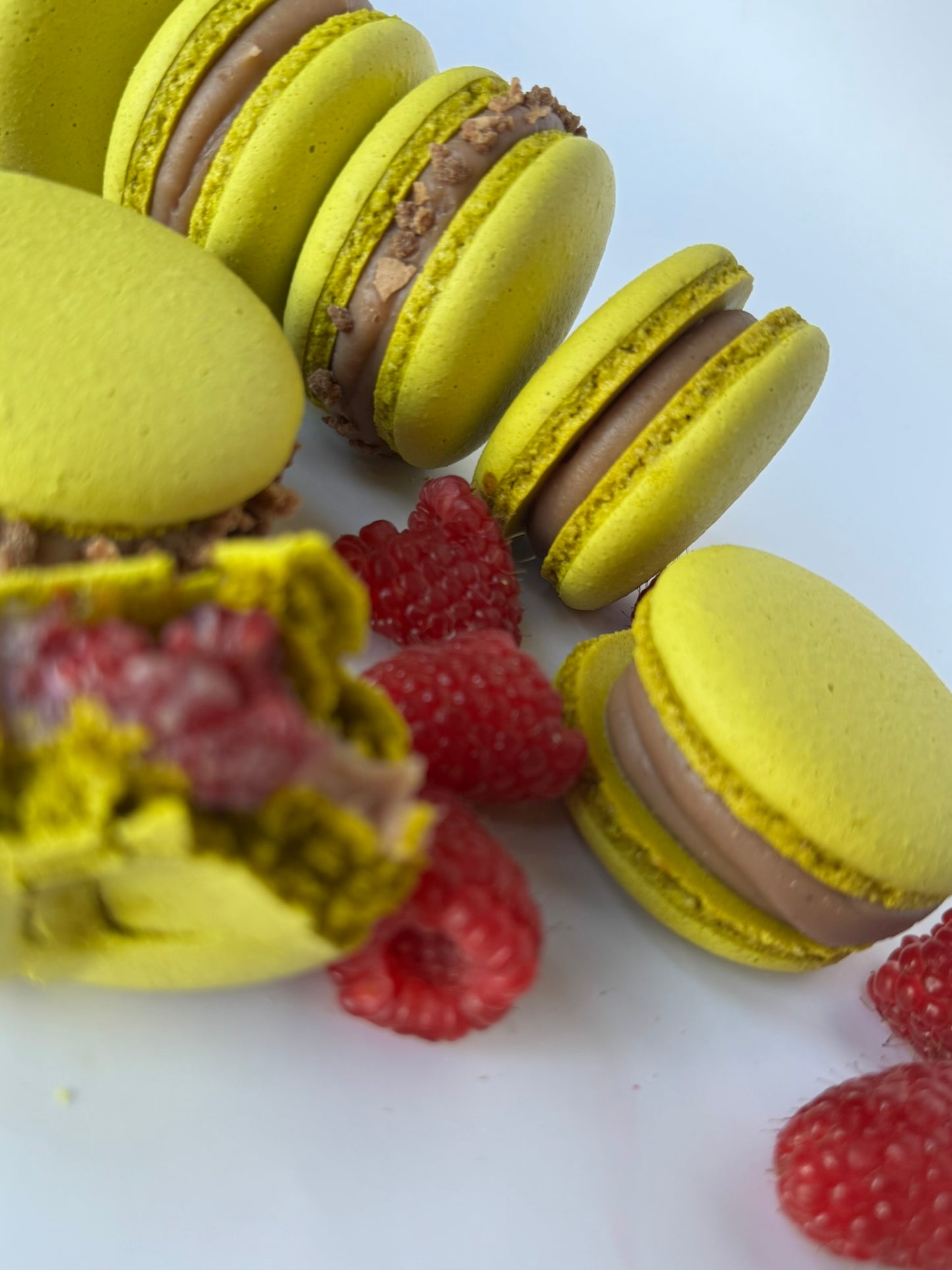 Pistachio Raspberry Macarons