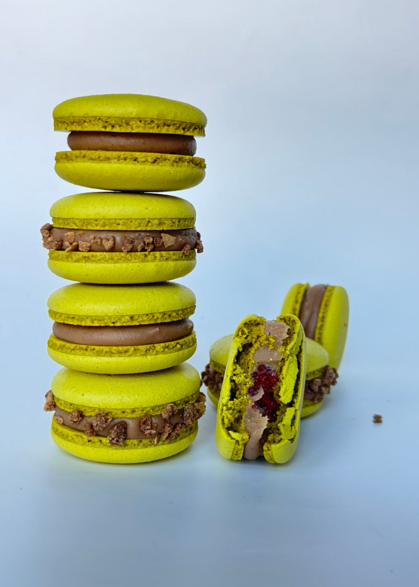 Pistachio Raspberry Macarons