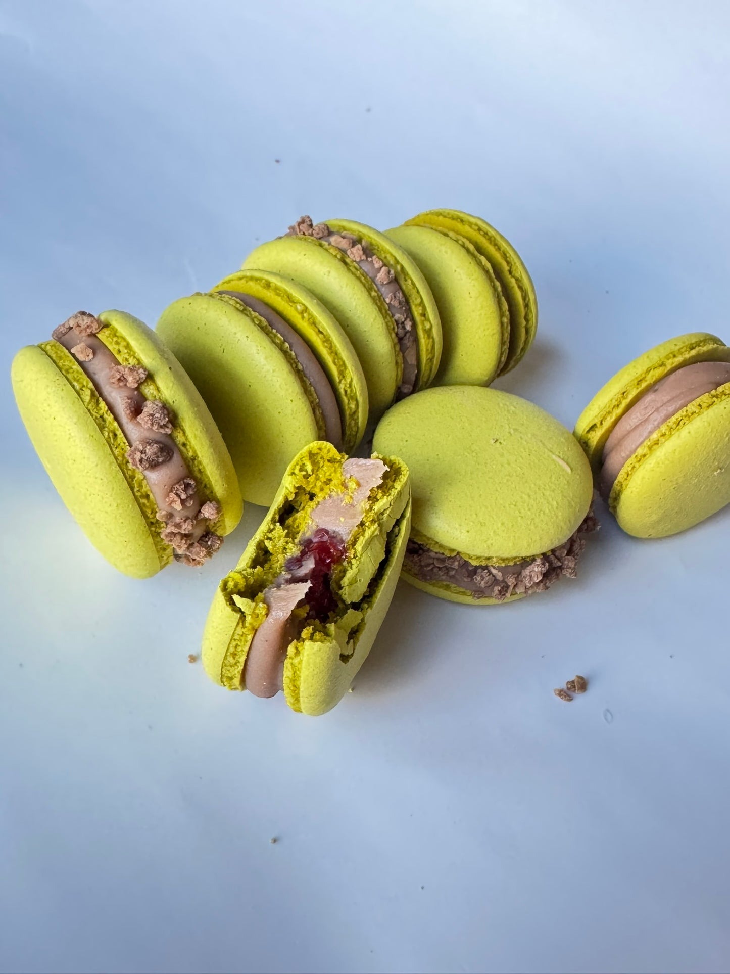 Pistachio Raspberry Macarons