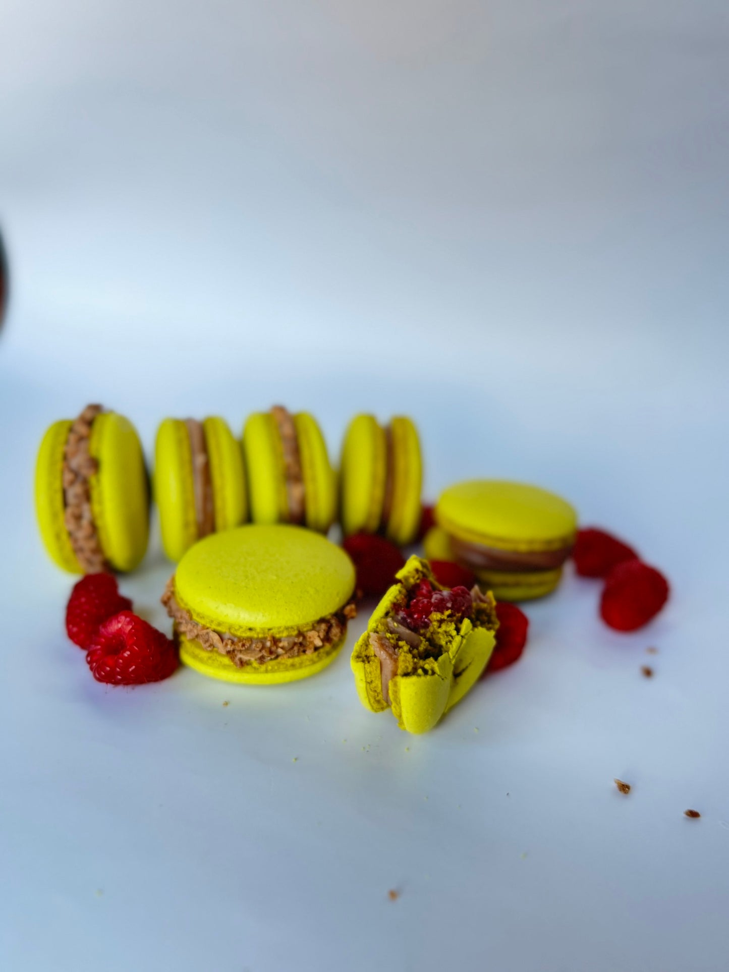 Pistachio Raspberry Macarons